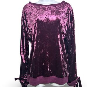 Gypsies & Moondust Velour Sweatshirt - Rich Purple Size XL